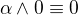 $\alpha \wedge 0 \equiv 0$