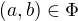 $(a,b) \in \Phi$