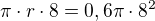 $\pi \cdot r\cdot 8 = 0,6 \pi \cdot 8^2$