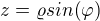 $z=\varrho sin(\varphi )$