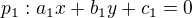$p_1:a_1x+b_1y+c_1=0$