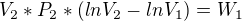 kopírovat do textarea $V_{2}*P_{2} * (lnV _{2}-ln V_{1})=W_{1}$