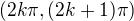 $\(2k\pi,(2k+1)\pi\)$