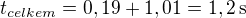 $t_{celkem}=0,19+1,01=1,2\operatorname{s}$
