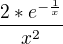 $\frac{2*e^{-\frac1x}}{x^2}$