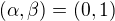 $(\alpha,\beta)=(0,1)$