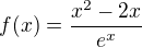 $f(x)=\frac{x^2-2x}{e^x}$