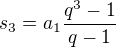 $s_3 = a_1\frac{q^3 - 1}{q-1}$