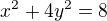 $x^2+4y^2=8$