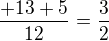 kopírovat do textarea $\frac{+13+5}{12} = \frac{3}{2}$
