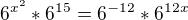 $6^{x^{2}}*{6^{15}} = {6^{-12}}*{6^{12x}}$