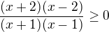 $\frac{(x+2)(x-2)}{(x+1)(x-1)}\geq0$