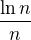 $\frac{\ln n}{n}$