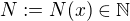 $N:=N(x)\in\mathbb{N}$