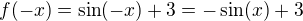 $f(-x)=\sin(-x)+3=-\sin(x)+3$