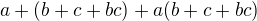 kopírovat do textarea $a+(b+c+bc)+a(b+c+bc)$