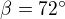 $\beta =72^\circ $