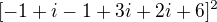$[-1+i-1+3i+2i+6]^{2}$