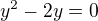 $y^2-2y=0$