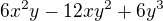$6x^{2}y - 12xy^{2} + 6y^{3}$