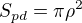 $S_{pd}=\pi\rho^2$