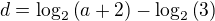 $d = \log_2 \(a+2\)-\log_2 \(3\)$
