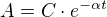 $ A=C\cdot e^{-\alpha t} $