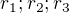 $r_{1}; r_{2}; r_{3}$