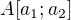 $A[a_1; a_2]$