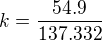 kopírovat do textarea $k = \frac{54.9}{137.332}$