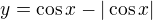 $y=\cos x-|\cos x|$