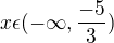 kopírovat do textarea $x\epsilon(-\infty,\frac{-5}{3})$