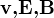 $\textbf{v,E,B}$