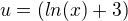 kopírovat do textarea $u = (ln(x)+3)$