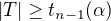 $|T|\ge t_{n-1}(\alpha )$