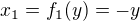 $x_1=f_1(y)=-y$