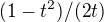 $(1-t^2)/(2t)$