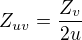 $Z_{uv} = \frac{Z_{v}}{2u}$