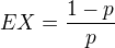 $EX=\frac{1-p}{p}$
