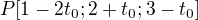 $P[1-2t_0;2+t_0;3-t_0]$