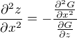 $\frac{\partial^2 z}{\partial x^2}=-\frac{\frac{\partial^2 G}{\partial x^2}}{\frac{\partial G}{\partial z}}$