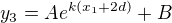 $y_3=Ae^{k(x_1+2d)} + B$