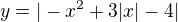$y=|-x^2+3|x|-4|$