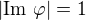 $|{\rm Im}\ \varphi|=1$