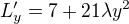 $L'_{y}=7+21\lambda y^2$