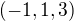 $(-1, 1, 3)$