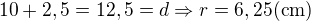 kopírovat do textarea $10+2,5=12,5=d\Rightarrow r=6,25 \text{(cm)}$