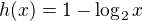 $h(x)=1-\log_2x$