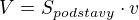 $V=S_{podstavy}\cdot v$