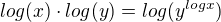 $log(x) \cdot log(y) = log(y^{logx})$